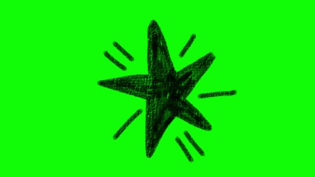 Star icon green screen video, looping animation video