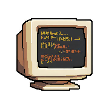 Pixel Art CRT Coding on Process Icon