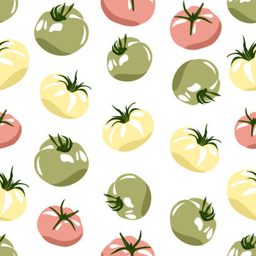 tomato pastal color seamless pattern  hand-drawn  illustration  pattern design for fabric,tile,carpet,seamless,print to wallpaper,flannel,scarf,cover book,box,illustration,decortion flower,vector,hawa