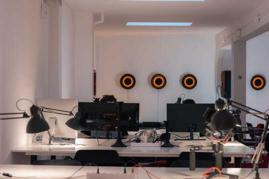 Anonymous people working at office
