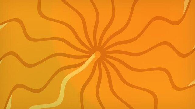 Vibrant orange patterns radiate from a central point to create an engaging visual flow that draws the human eye inward while maintaining a sense of rhythmic harmony throughout this dynamic