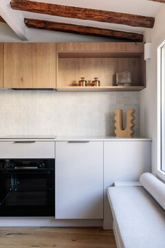 Kitchen counter with decorative vase