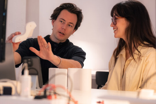 Industrial designers working at office