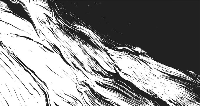 Abstract Grunge Brush, Distressed Paint Strokes with Rough Grain.