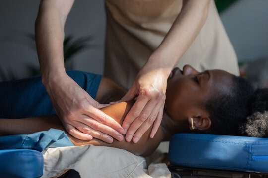 Medical massage of injured shoulder