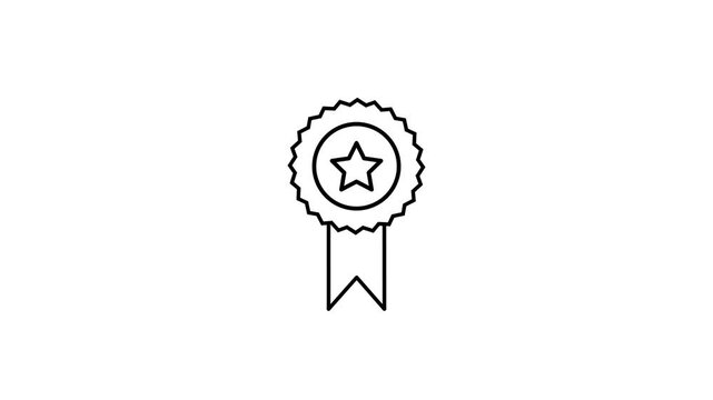 Merit animated icon badge with star stripes elements.