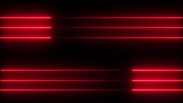 Abstract red glowing colour neon lines motion background. Neon lights line technology icon.