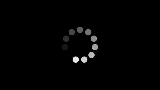 Animated spinning wheel icon. Loading circle, download progress, Interface Buffering. Preloader Animation Web Design Template. Seamless Loop Animation 4K Alpha Channel.