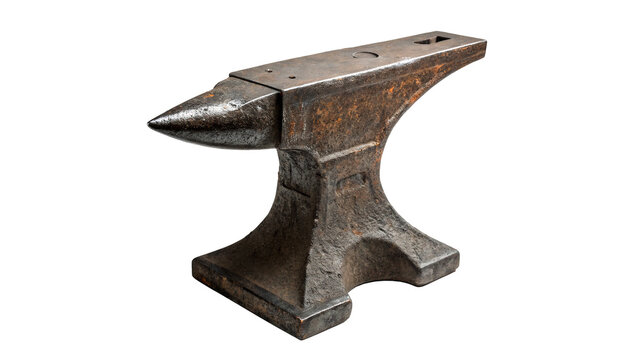 Heavy metallic iron anvil tool isolated industrial blacksmith craftsmanship equipment model