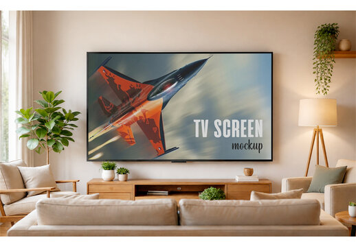 Smart TV Mockup Realistic Template for Promotional and Retail Use