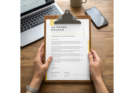 Clipboard Mockup for Editorial Layout and Brand Communication