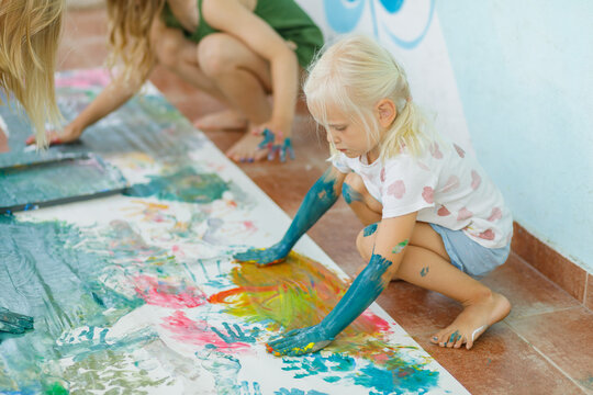 Sensory experience with finger paints
