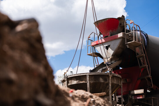 Pouring Concrete Into Bucket
