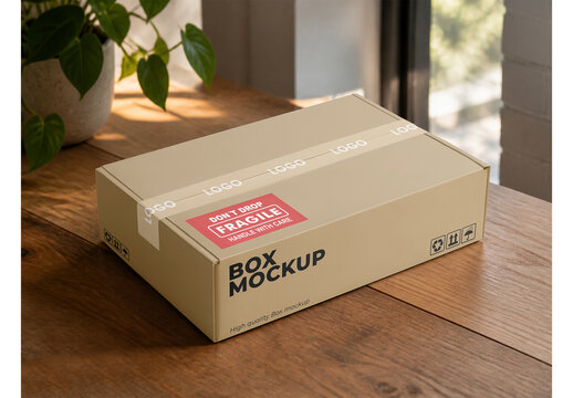 Box Mockup Template for Corporate Identity and Advertising