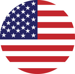 Obraz premium United States American Flag Icon Vector Illustration with Red White Blue Stars and Stripes Patriotic USA National Symbol Banner