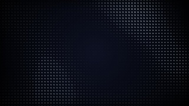 Abstract composition of pixelated geometric shapes on a dark background