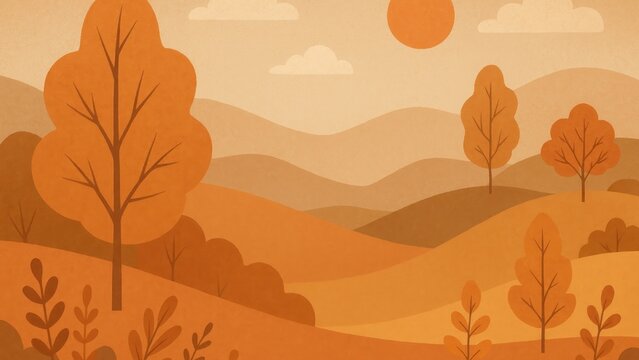 Autumn landscape with rolling hills desktop wallpaper