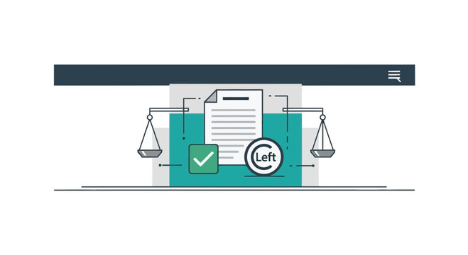 Copyleft and Intellectual Property Legal Concept Illustration