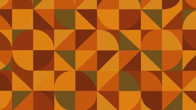 Geometric retro orange pattern desktop wallpaper