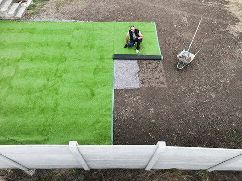 Drone View of Turf Installation
