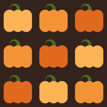 Seamless pattern with geometric pumpkins
