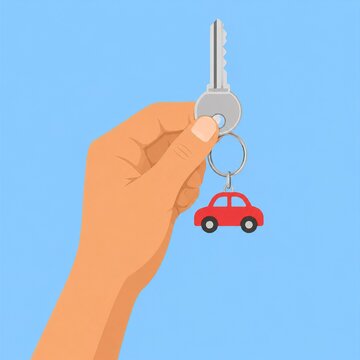 a key with a car pendant