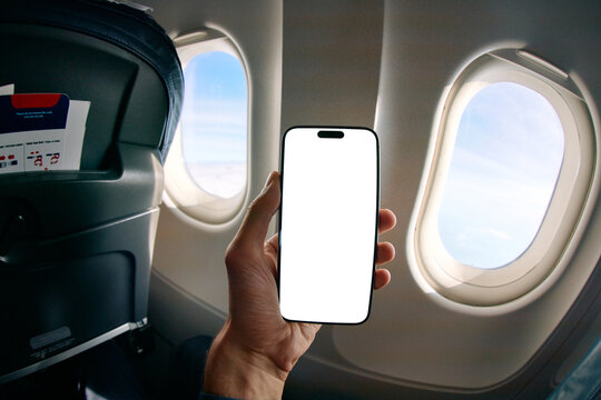 Holding a phone in airplane