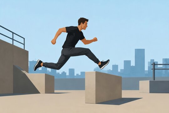a person doing parcour