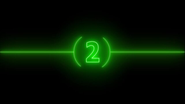 5 to 0 second modern digital countdown timer neon light style on black background, 5 seconds simple countdown timer. Dynamic 5s Countdown Animation Engaging Timer Visuals for Events.