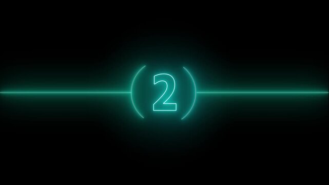 5 to 0 second modern digital countdown timer neon light style on black background, 5 seconds simple countdown timer. Dynamic 5s Countdown Animation Engaging Timer Visuals for Events.