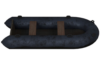 Rubber Raft Dark Blue Inflatable Boat Water Sport © G Graphic & Motion