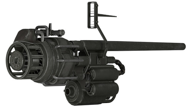 Futuristic Dieselpunk Rotary Weapon