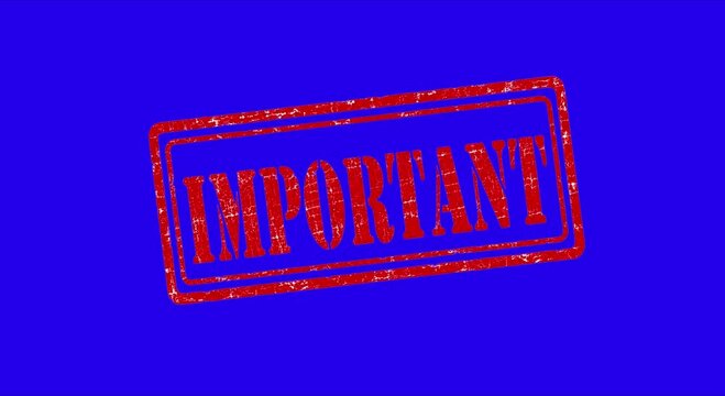 Important Red Alert Badge Stamp on Blue Background