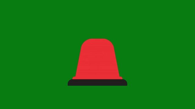 Animated red emergency siren alarm icon with exclamation mark on