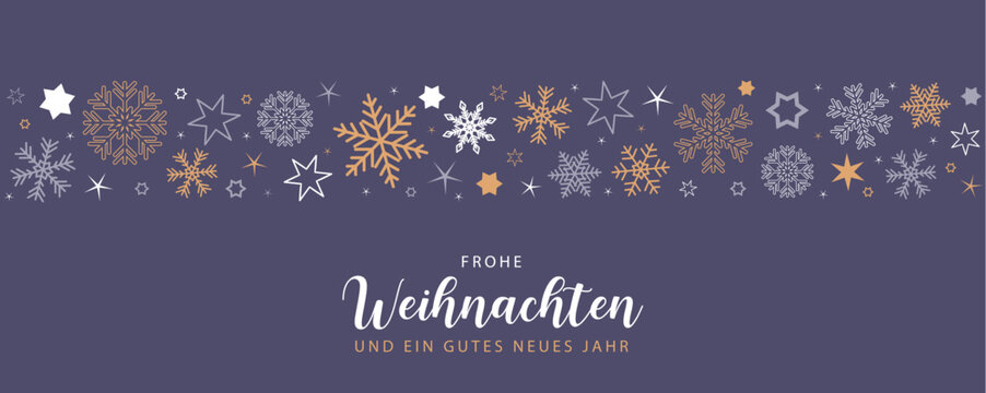 christmas card with snowflake border and stars vector illustration