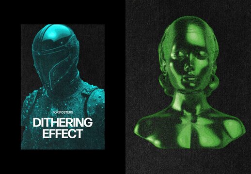 Vertical Dither Print Effect For Poster And Print Design