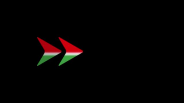right pointing solid arrow icon. Right direction arrow. arrow forward, Right-directional arrow loop animation. Animated arrows for the overlay video layer.4k animation