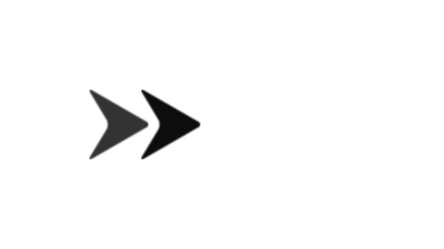 right pointing solid arrow icon. Right direction arrow. arrow forward, Right-directional arrow loop animation. Animated arrows for the overlay video layer.4k animation