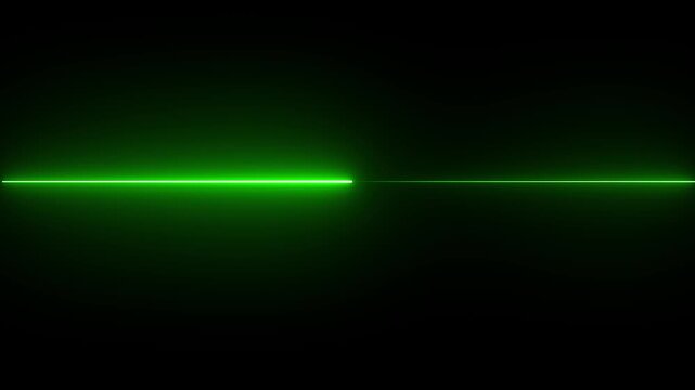 Abstract green neon lines pulse in sync with soundwaves against a dark background