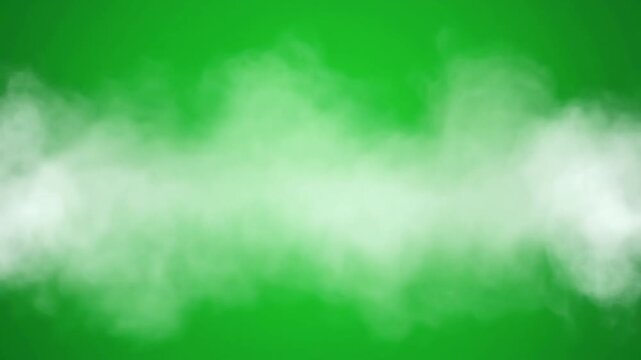 White Fog Layer Moving Across Bottom Quarter on Green Screen