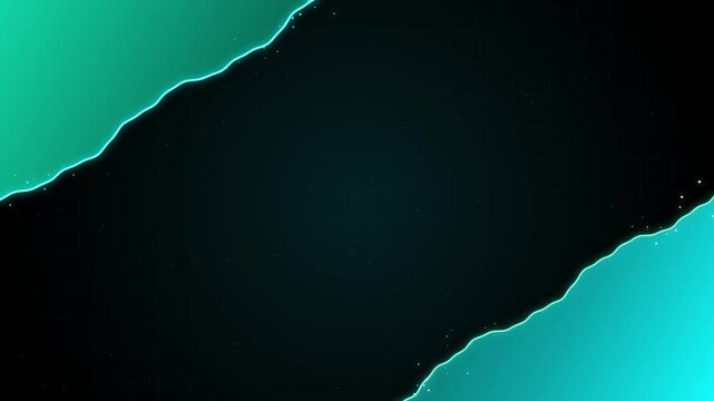 Cyan glowing liquid border on black background. Abstract neon frame with fluid motion. Dynamic electric blue wave transition for video overlays.