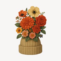 Obraz premium Vibrant floral bouquet illustration