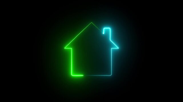 home or house icon symbol, often used as a web button or sign for real estate concepts, is displayed on both black and blue backgrounds
