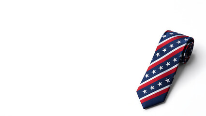 Obraz premium Patriotic Necktie Featuring Classic Red White and Blue Striped Design With Stars for Formal Wear