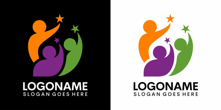 Vector logo nonprofit people community and wellness