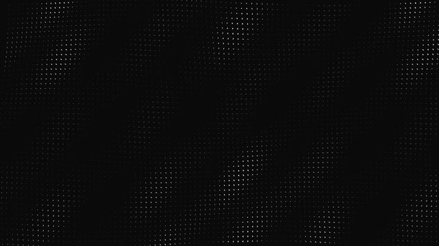 Abstract geometric pattern of diagonal light dots on a dark black background