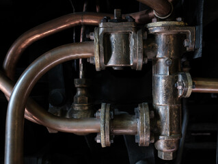 Vintage Industrial Brass Pipe System © Mr Doomits