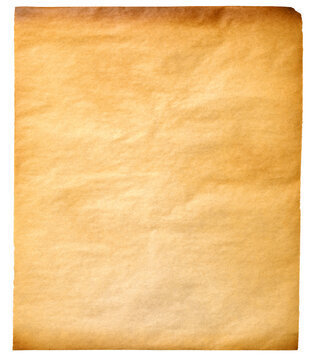 Old Paper Sheet Texture Isolated Vintage Burnt Edge Page