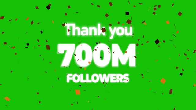 Celebrating 700 Million Followers Milestone with Glowing Green Background and Animated Text d