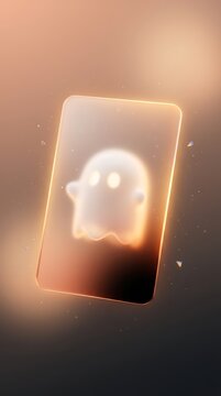 Glowing ghost shape within a rectangular frame rendered in a 3d style